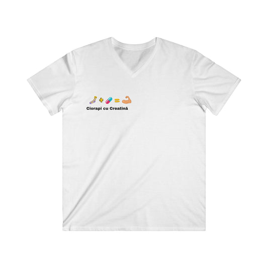 Fitted V-Neck Tee - "Ciorapi cu creatina"